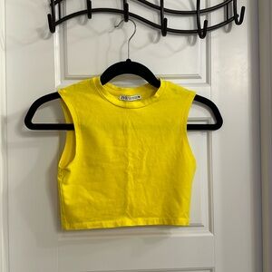 Zara Yellow Muscle Tee Size XS